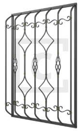 Решётка на окно дутая кованая 6-36