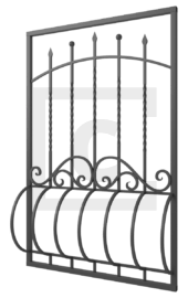 Решётка на окно дутая кованая 6-54