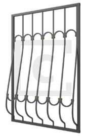 Решётка на окно дутая кованая 6-55