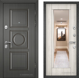 Дверь повышенной безопасности с зеркалом и установкой противосъемная шпон — шпон